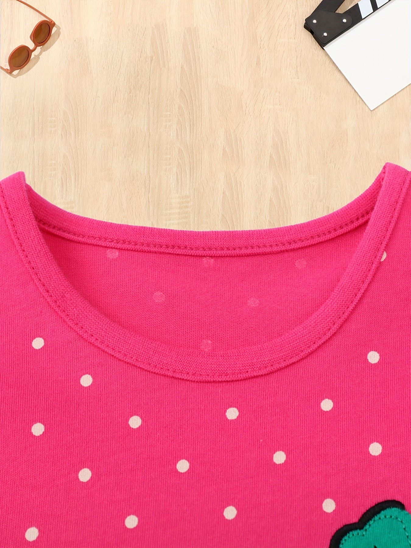 Girls Cartoon Embroidery Long Sleeve T Shirt Top