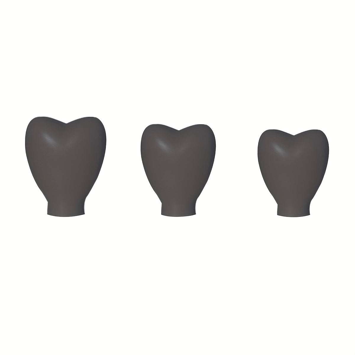 3pcs Silicone Makeup Brush Covers - Heart Shaped Travel Brush Holder