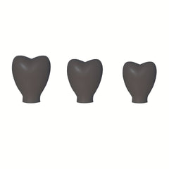 3pcs Silicone Makeup Brush Covers - Heart Shaped Travel Brush Holder