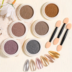 Chrome Nail Powder Mirror Effect Pigment Glitter Dust Kit for Nail Art