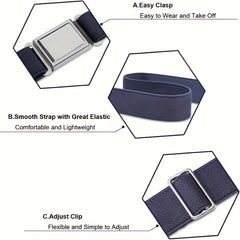 2 Pack Kids Magnetic Belt Elastic Easy Buckle