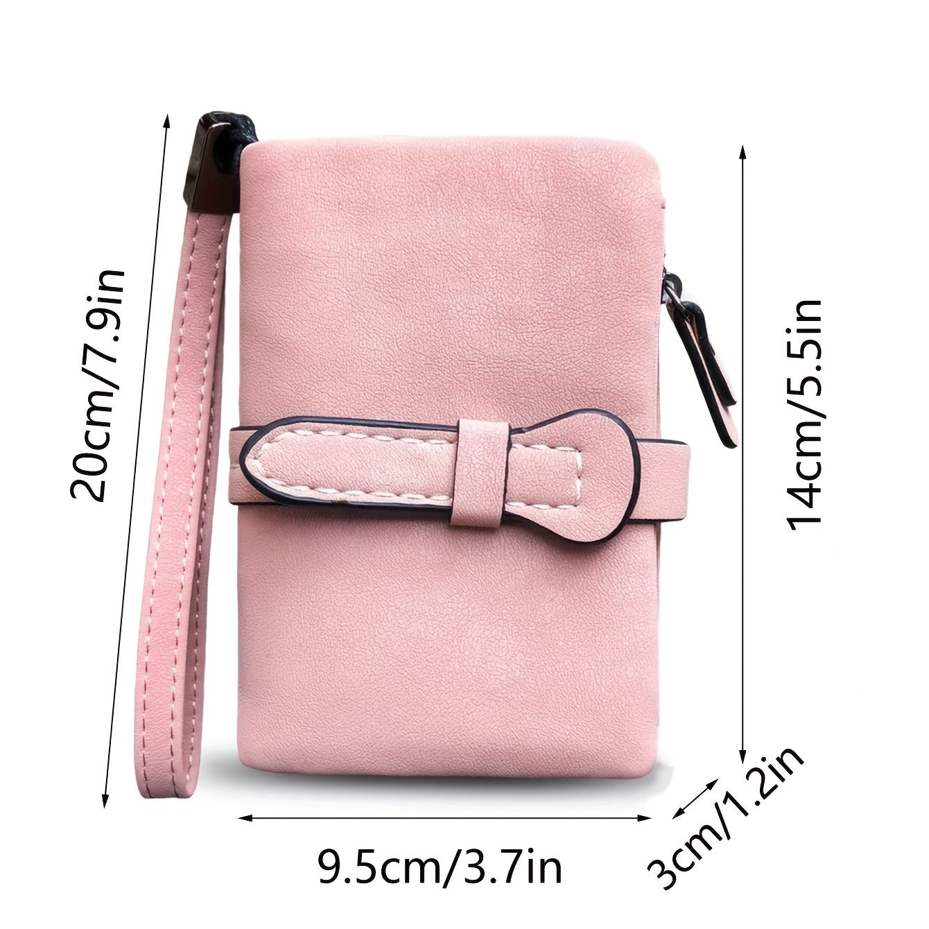 Casual Small Wallet With Wristlet Faux Leather Wallet