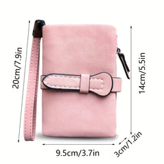 Casual Small Wallet With Wristlet Faux Leather Wallet