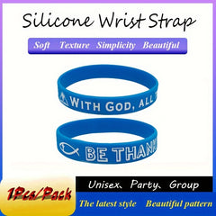 1Pcs Pack Colorful Pattern Thank You Gratitude Silicone Bracelet Wrist Band