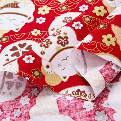 5pcs Red Cotton Fabric Bundles for DIY Sewing Quilting