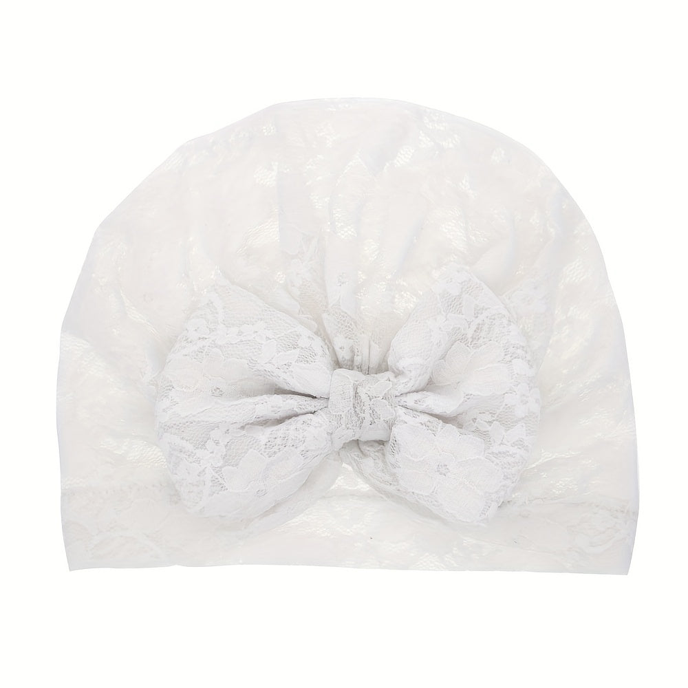 Baby Lace Hat Breathable Bow Pullover Hat For Newborn Kids