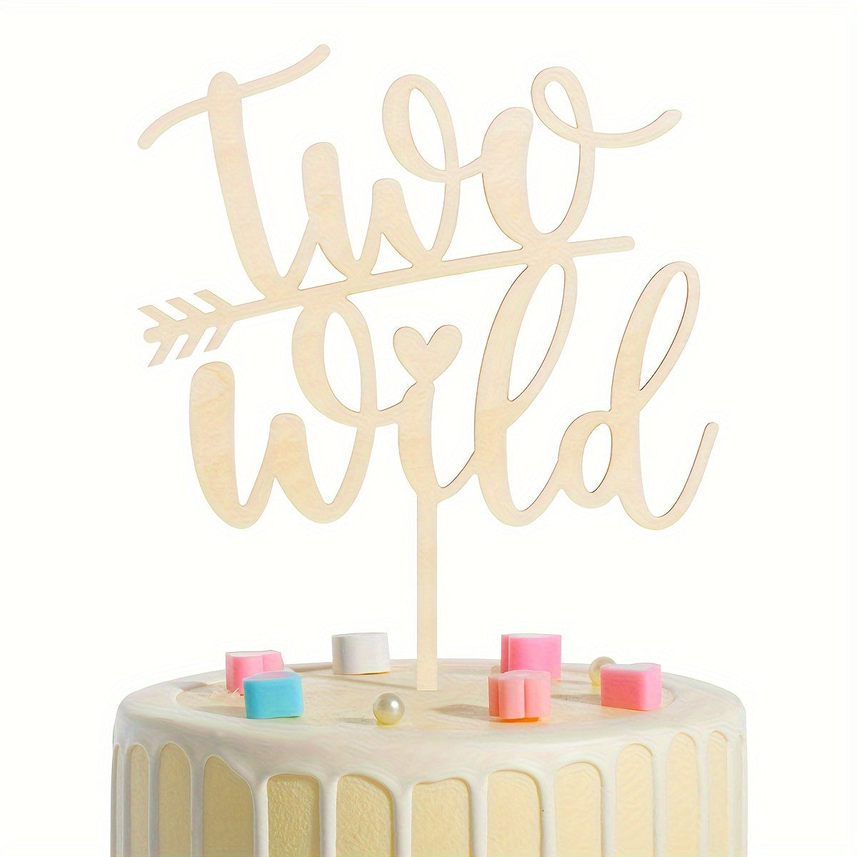 Wooden Birthday Party Two I M Two Cake Insert
