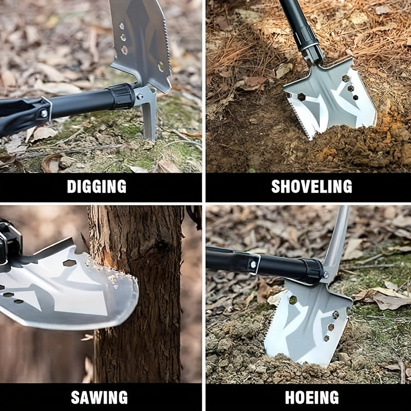 Portable Camping Shovel High Temp Steel Trench Tool Fold Handle Shovel