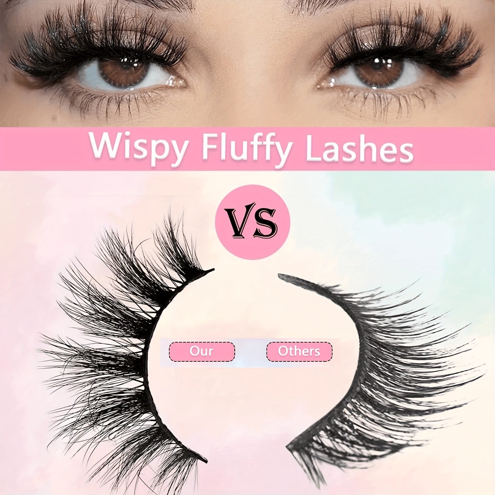 3 Pairs D Curling Fluffy Faux Mink False Eyelashes