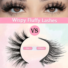 3 Pairs D Curling Fluffy Faux Mink False Eyelashes