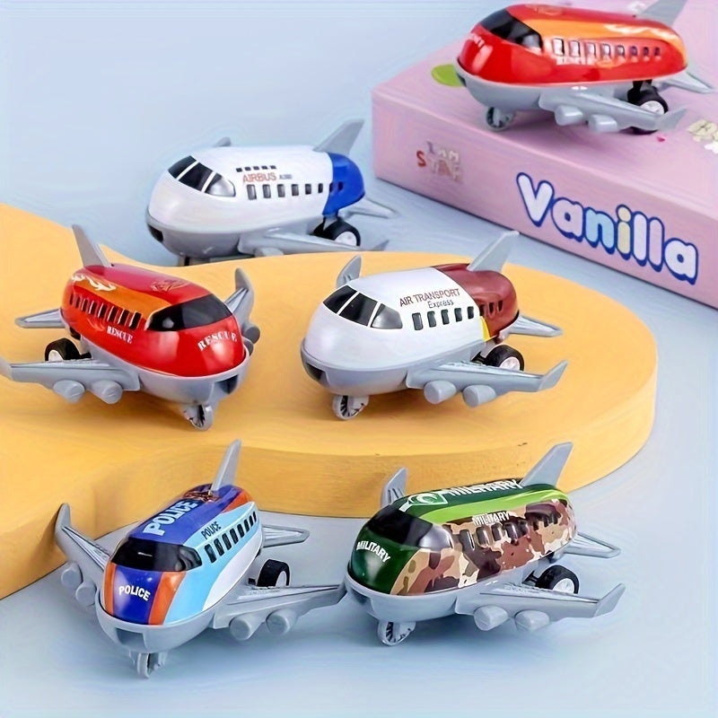 10pcs Mini Plastic Airplane Set Inertia Driven Party Favor Christmas Halloween