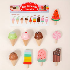 Wooden Ice Cream Selling Rack Set Toy