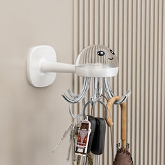 Kitchen Rotating Hook Utensil Storage Rack Wall Mounted Shelf