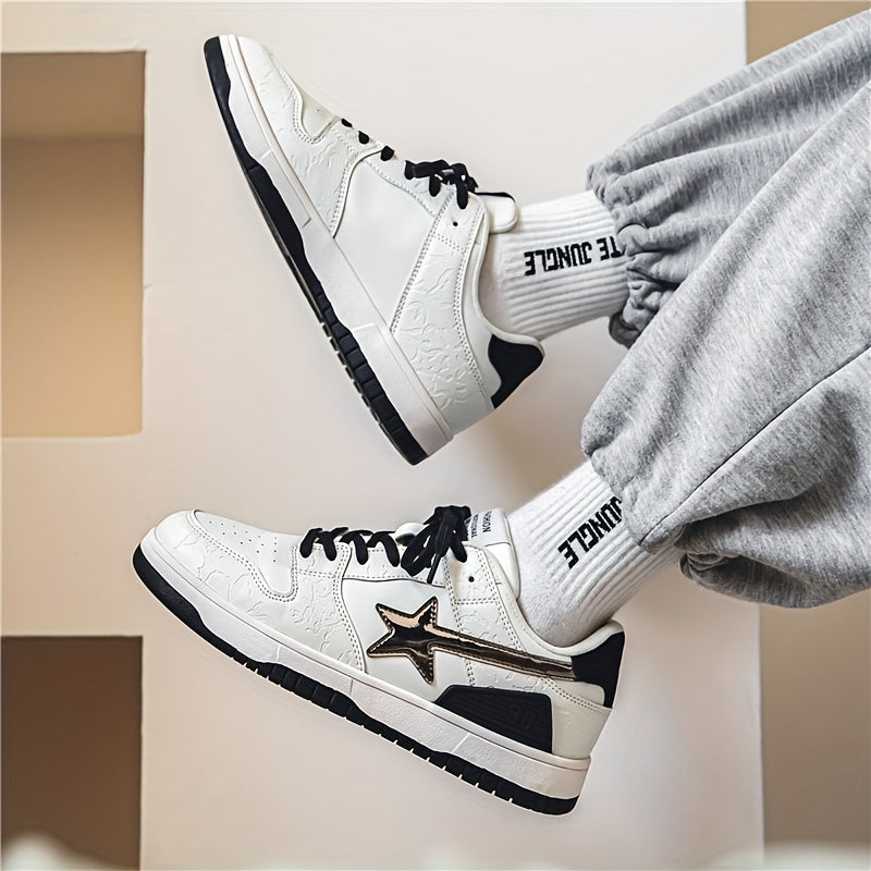 Men's Block Star Low Top Lace up Skate Shoes