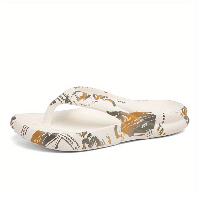 Men's Graphic Thong Sandals Non Slip Flip-flops Beach Slides