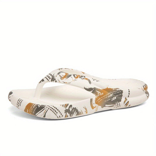 Men's Graphic Thong Sandals Non Slip Flip-flops Beach Slides