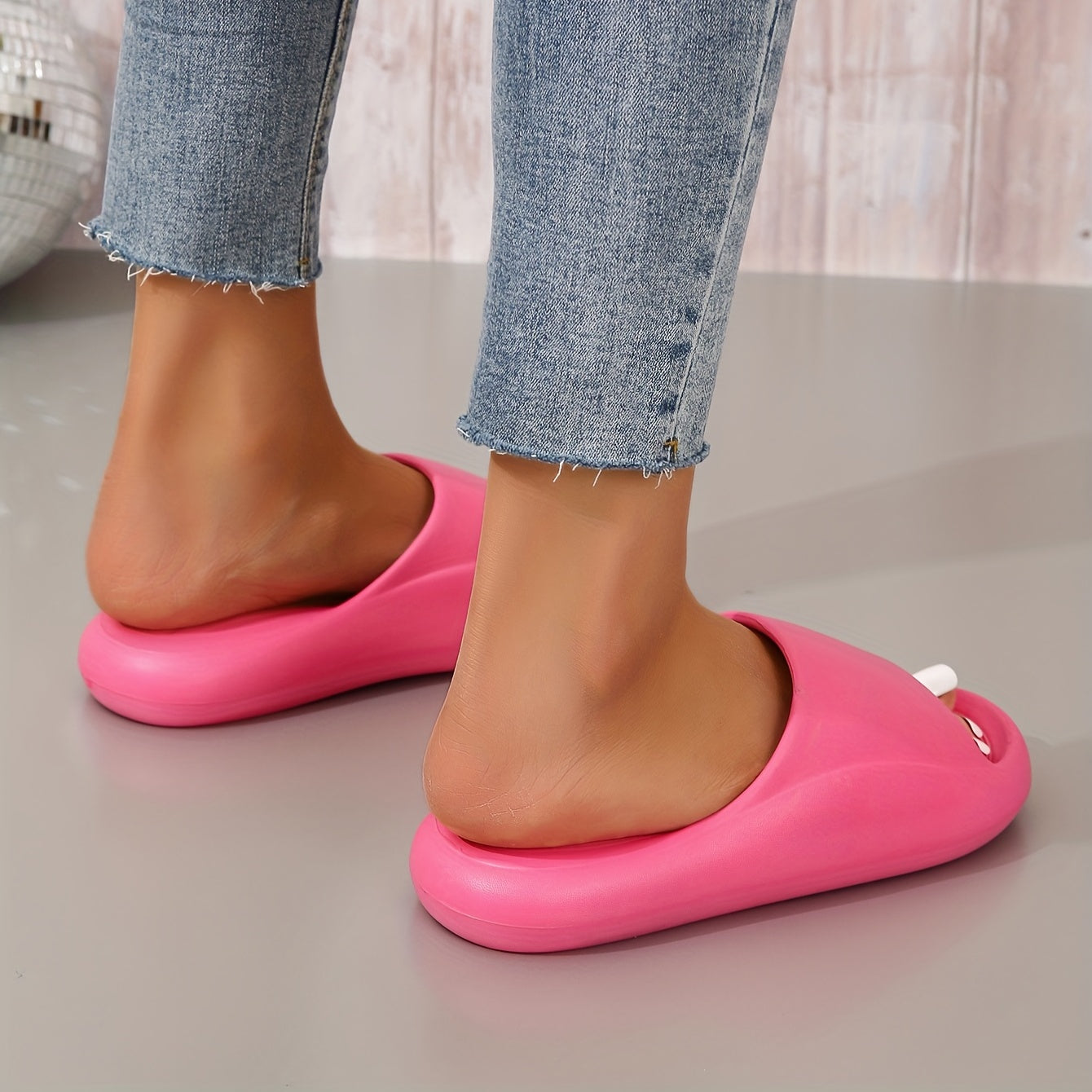 Women's Candy Platform Slides Soft Sole Pillow Slides Lightweight Slip On Shoes