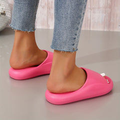Women's Candy Platform Slides Soft Sole Pillow Slides Lightweight Slip On Shoes