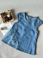 Baby Cotton Sleeveless Denim Dress For Your Pretty Girl