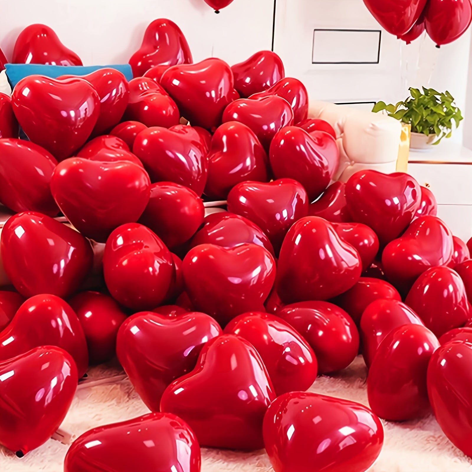 20pcs Red Heart Balloons - Valentine's Wedding Anniversary Engagement
