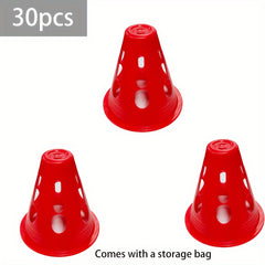 30pcs Roller Skating Training Cones W/Storage Bag for Competitions