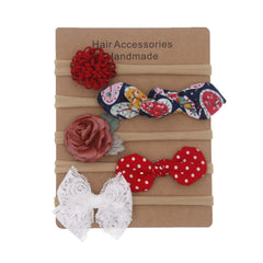 Baby Girls Mesh Flower Bow Headband Soft Nylon Hair Accessories Set