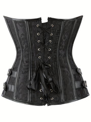 Gothic Corset Women's Plus Jacquard Overbust