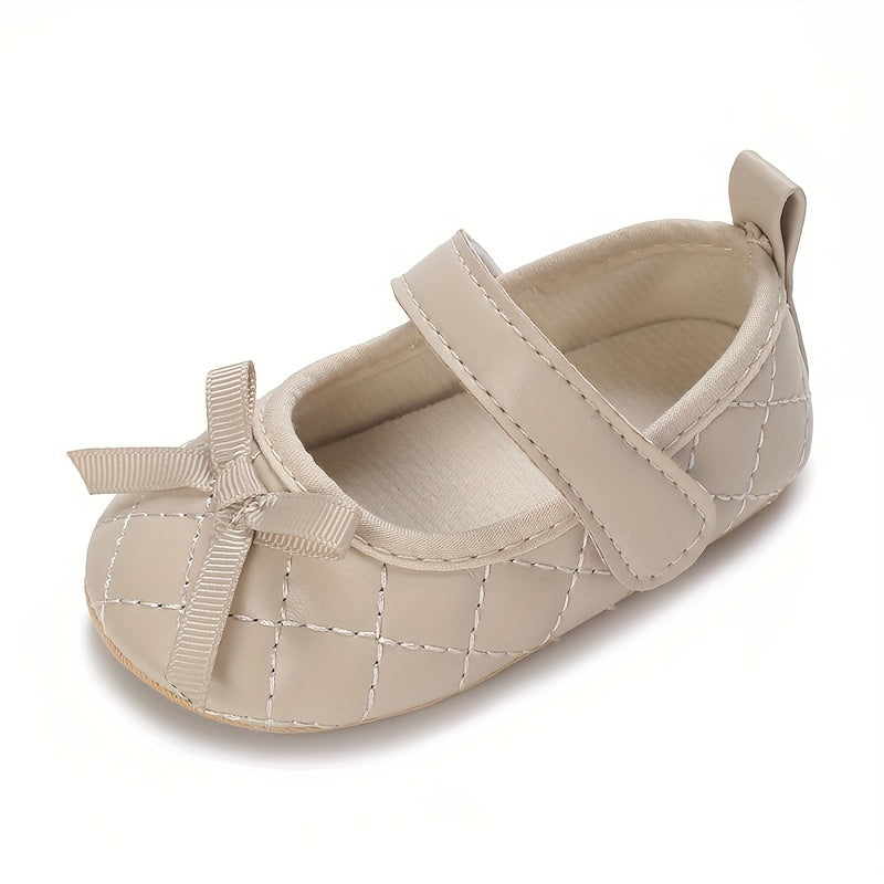 Solid Bowknot Ballet Flat Shoes For Baby Girls