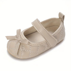 Solid Bowknot Ballet Flat Shoes For Baby Girls
