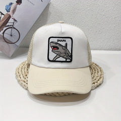 Shark Patch Trucker Hat Sunshade Baseball Cap Lightweight Dad Hats
