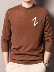 Geometric Pattern Knitted Sweater for Men