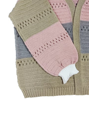 Colorblock Open Front Cardigan
