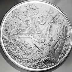 Skeleton Pirate Whale Silver Coin with Skull