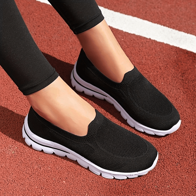Women's Knitted Flat Shoes Soft Sole Slip On Sock Sneakers