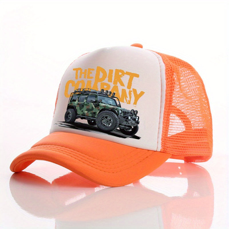 Men's Car Print Peaked Cap for Street Sun Protection
