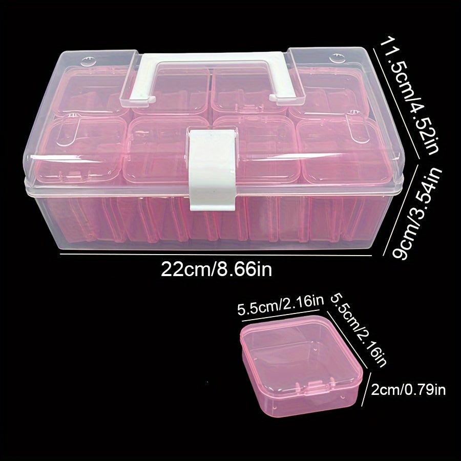 28pcs Handicraft Storage Box Portable Organizer Container Multifunctional Case