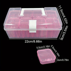 28pcs Handicraft Storage Box Portable Organizer Container Multifunctional Case