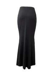 Sexy Ruched Mermaid Skirt Solid Bodycon Maxi Party Skirt