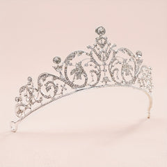 Baroque Style Rhinestone Crown Tiara Wedding Bridal Hair Accessory