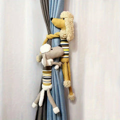 2pc Cartoon Curtain Buckle Tiebacks Lion And Giraffe Plush Animal Curtain Holdba