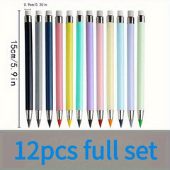 12 HB Colored Pencils with Eraser No Sharpening Needed