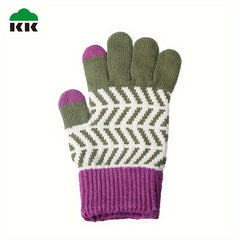 Kids Knitted Touch Screen Gloves for Spring Autumn Winter, Boys Girls Warm Glove