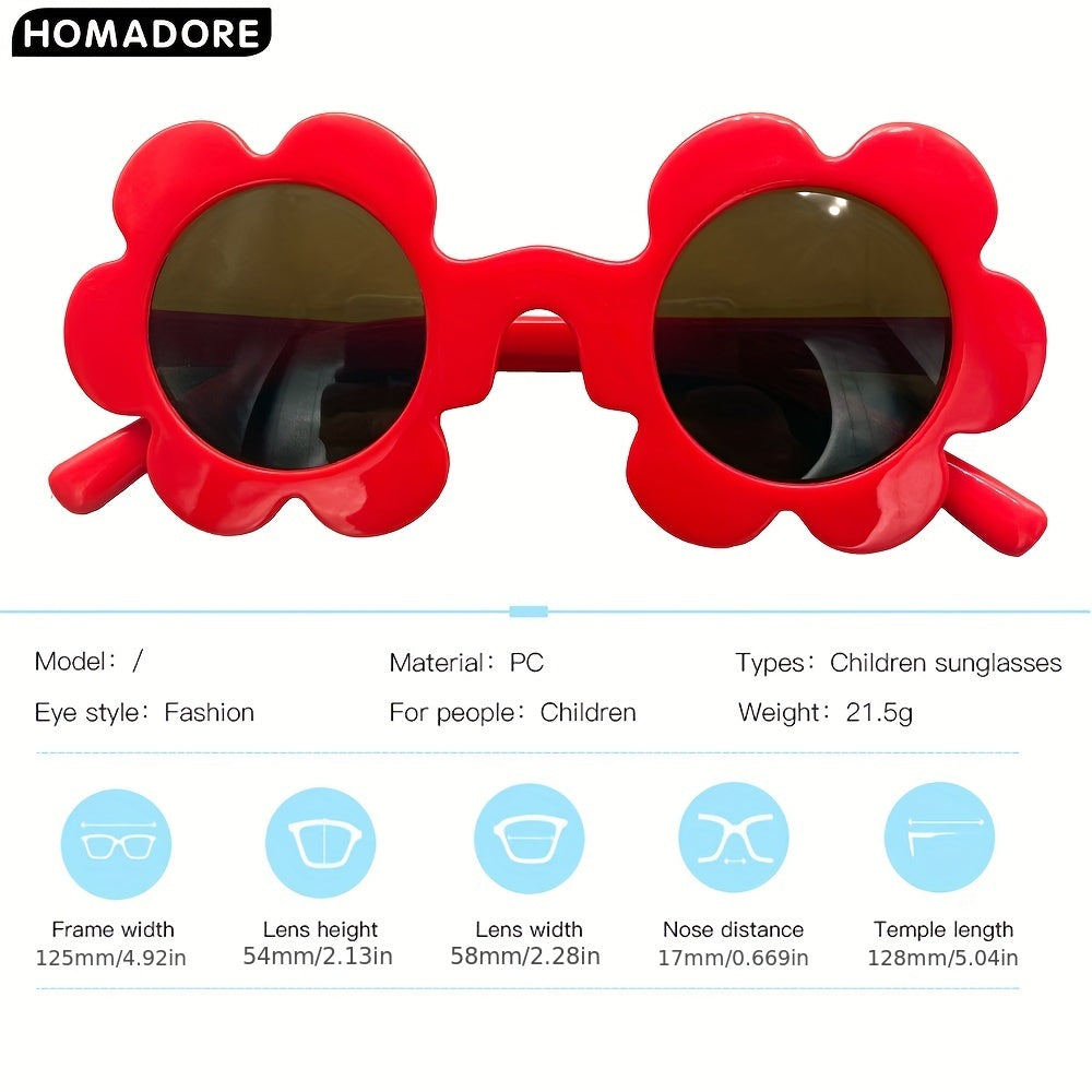 Cartoon Flowers Frame Round Sunglasses UV Protection for Boys and Girls