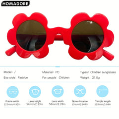 Cartoon Flowers Frame Round Sunglasses UV Protection for Boys and Girls