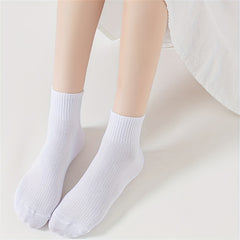20 Pairs Solid Socks Comfy & Breathable Women's Stockings