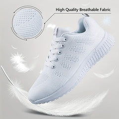 Women's Breathable Lace Up Knit Sports Shoes