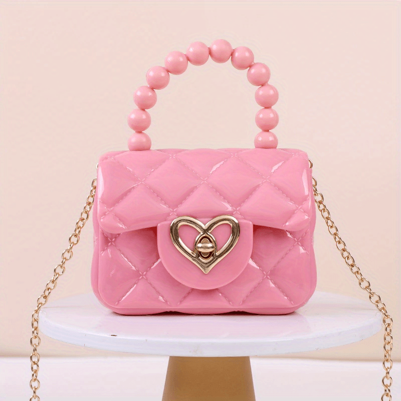 Girls Jelly Tote Handbag With Chain Candy Crossbody Bag