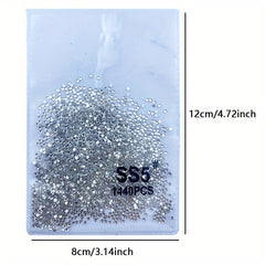1440pcs Clear Crystal Rhinestones for Nail Art DIY