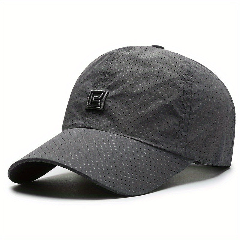 Embroidered Perforated Hat Outdoor Baseball Cap Men's Sport Cap Polyester