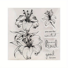 1pc Lily Flower Clear Stamps Transparent Stamp DIY Craft Making Greeting Card